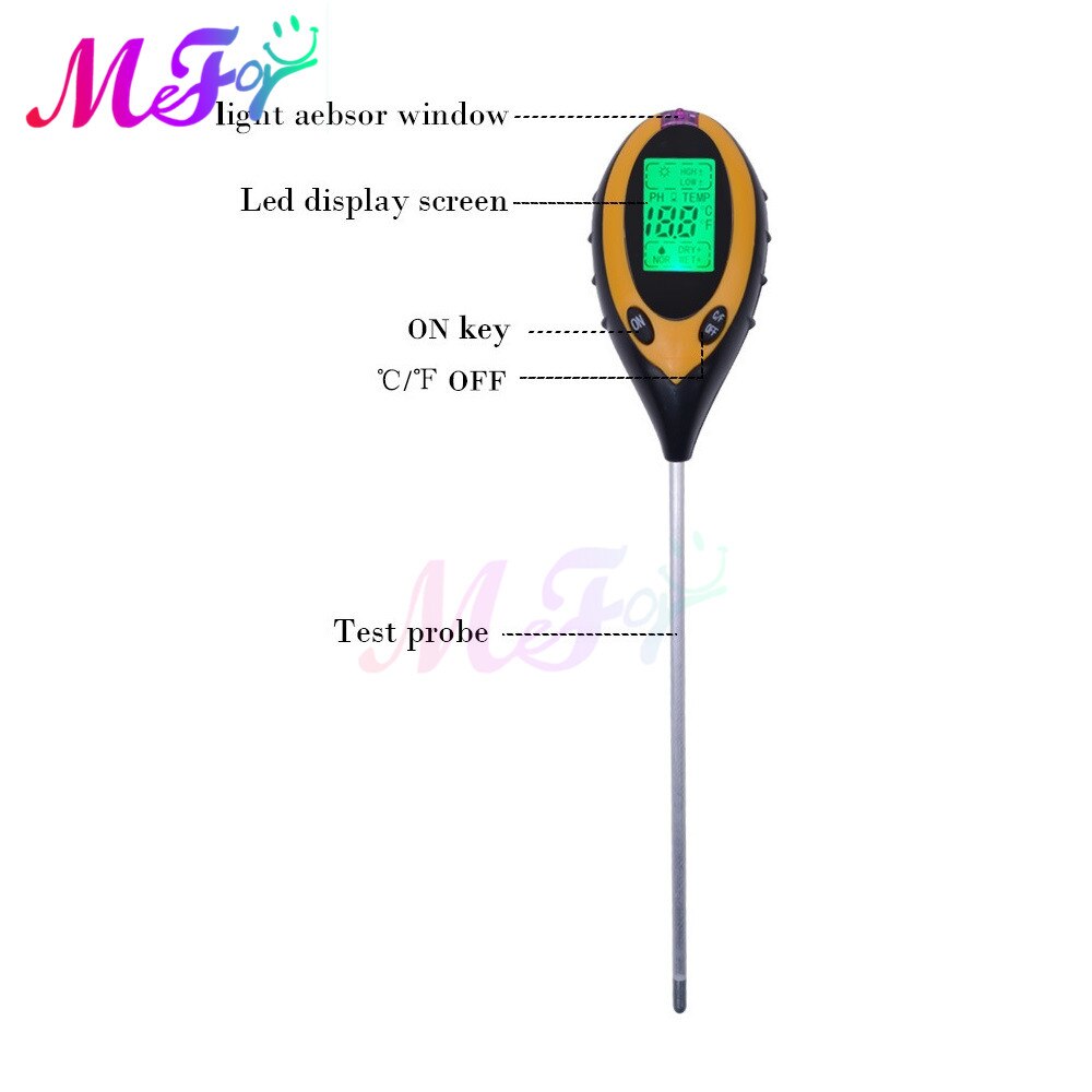 4 In 1 Digital PH Meter Soil Moisture Monitor Temp... – Grandado