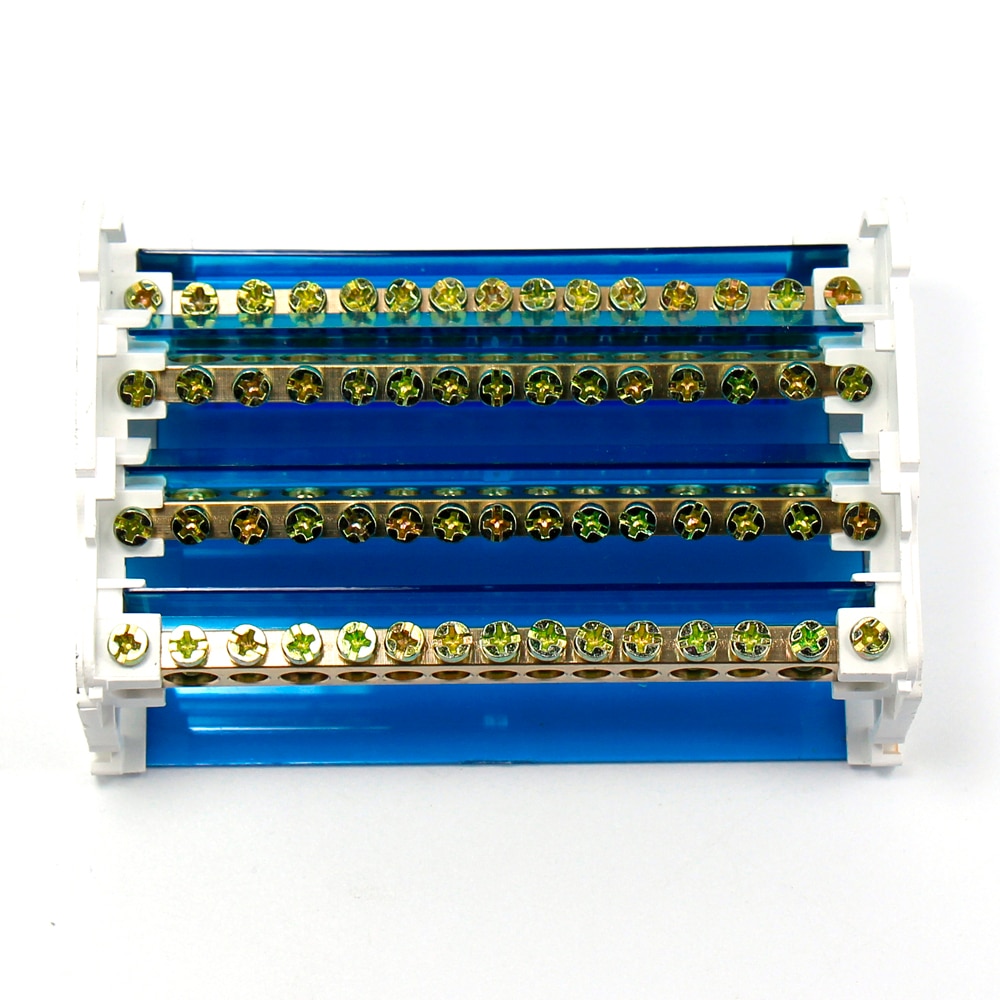 1pc Cabinet Copper Plastic waterproof junction box 4 * 7 cabinet 125A two bus junction box enclosure 2 * 7 Terminal Block