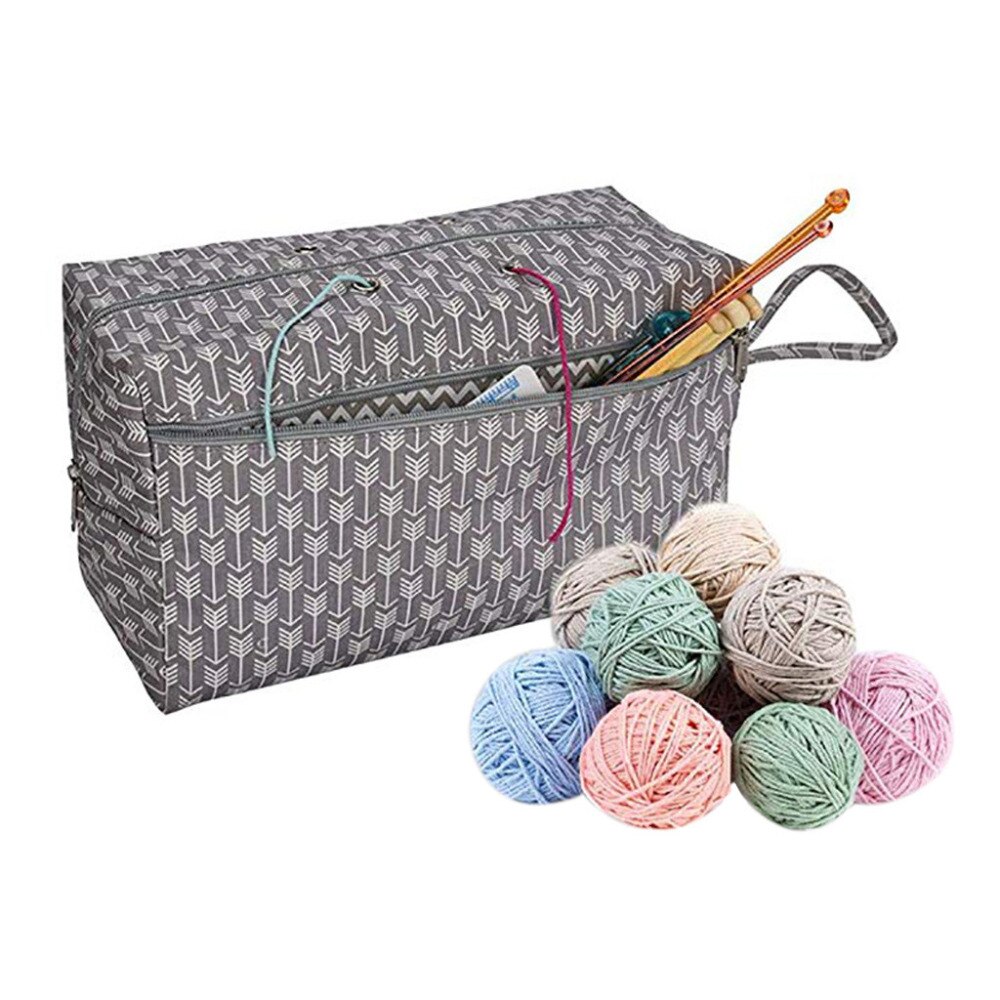 Bol En Bois Pour Fil à Tricoter/crochet - Avec Fente Incurvée Et Trous Pour Aiguilles, Rangement Pratique - 12