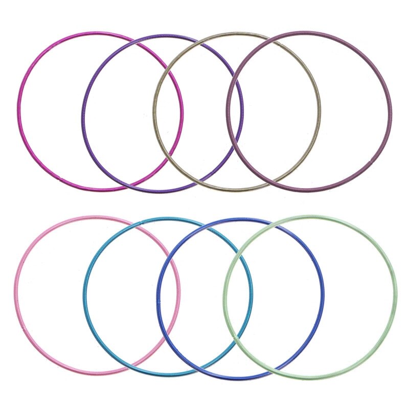 10x braccialetto a spirale colorato gioielli da donna bobina cinturino in acciaio al carbonio corda per chitarra bracciale rigido in metallo argento ragazza R7RF