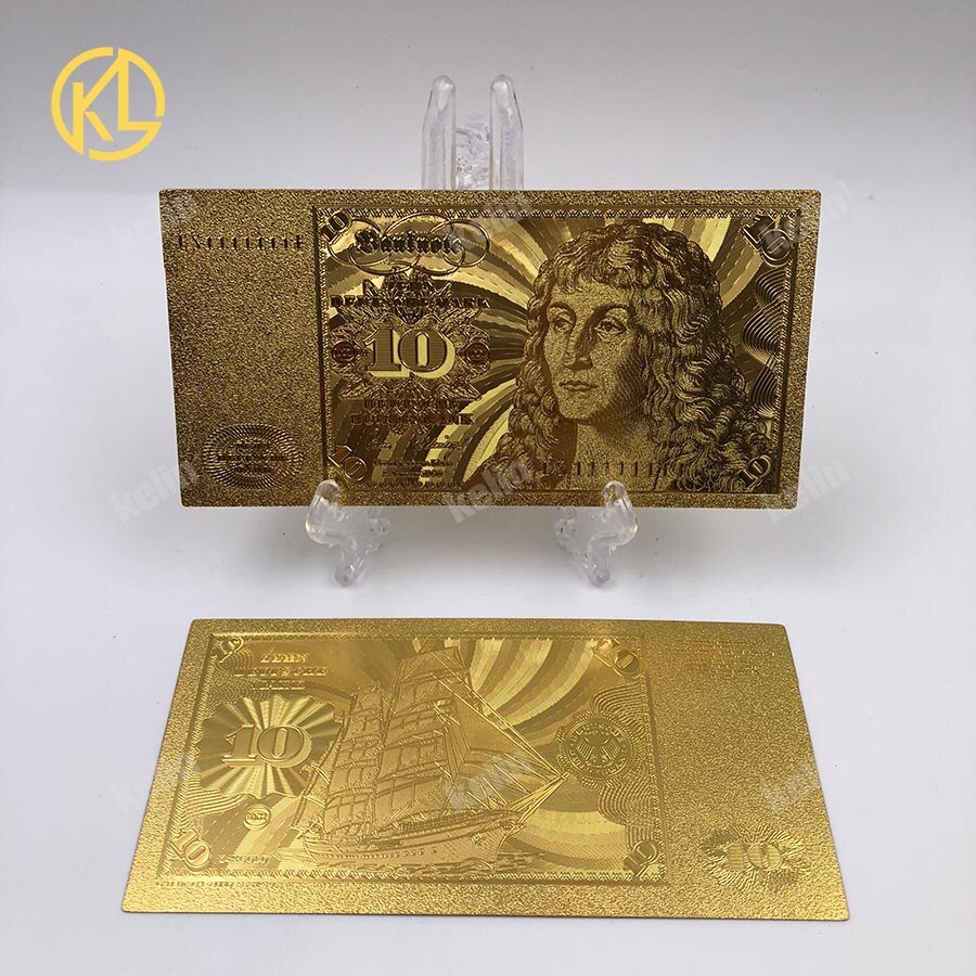 10pcs/lot Reproduction Crafts Germany Annette von Droste Hulshoff 20 Mark Gold Bank Note patriotic souvenir collection and: 10Mark-old