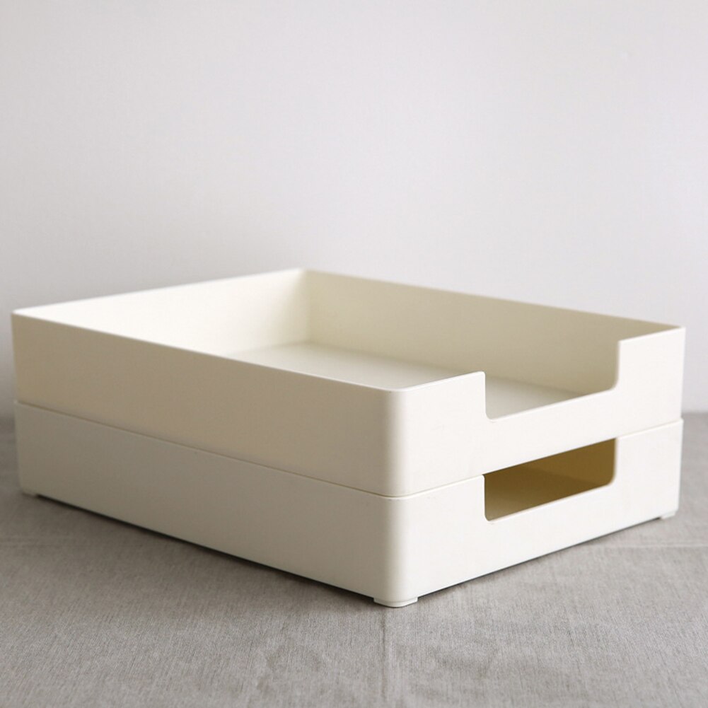 Drawer Storage Box Desktop Stackable Paper Document Tray Storage Box Home School Office Stationery Box Organizer
