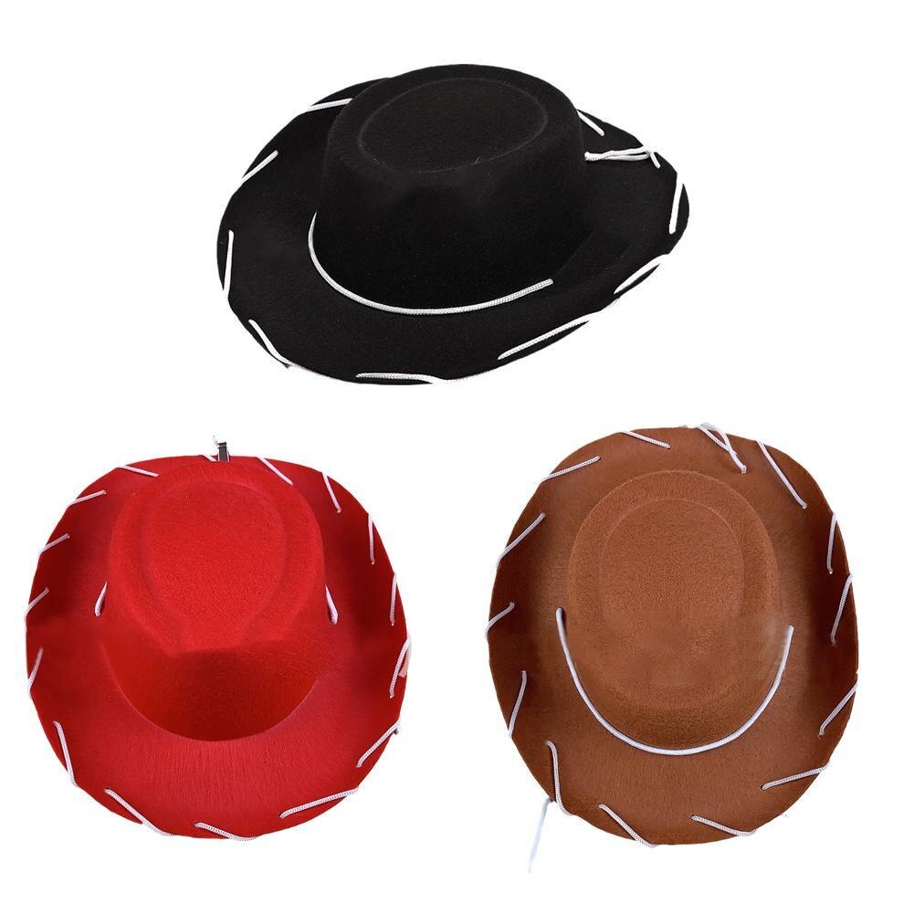 Cowboy Hat Women Men Western Drawstring Non-woven Fabric Cowboy Hats For Gentleman Lady Children Kids Cap Christmas
