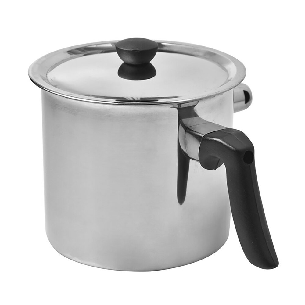 Rostfritt stål 1l mjölkpanna lock mjölkkanna rostfri stålkropp med pip induktionsbotten kaffekanna hushållskokare
