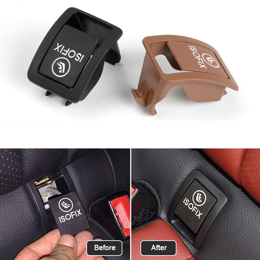 Cubierta de seguridad ISOFIX para asiento trasero de coche, anclaje de seguridad para Mercedes Benz glc-class W253, color negro y marrón
