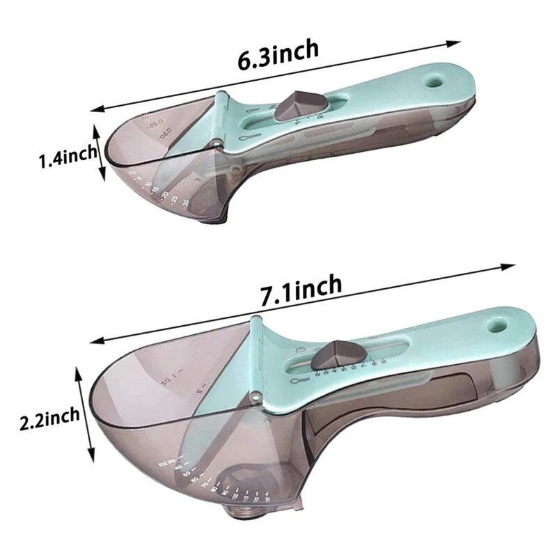 1/2Pc Kitchen Gadgets Adjustable Measuring Scoop Plastic Scale Gauge Baking Supplies Portable Metering Spoon Kitchen accessories