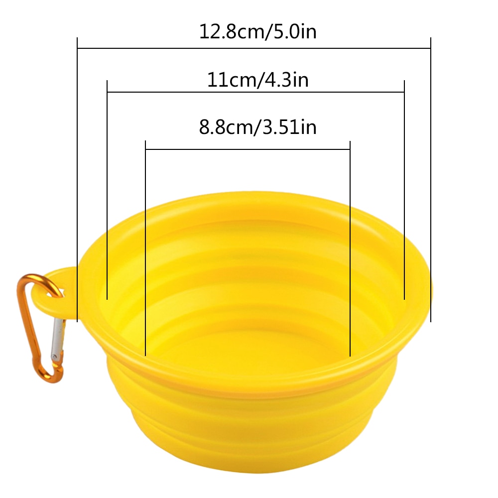 Pet Bowl Folding Silicone Travel Dog Bowls Outfit Feeder Walking Portable Water Bowl For Small Medium Dogs Cat Bowls Accessories: B-4 12.8x5.5cm