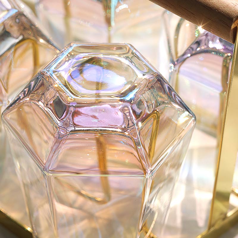 Verre à whisky Hexagonal irrégulier de 300ml, verre en diamant Transparent, pour la maison, le Club, le Bar, le Cocktail, la bière et l'eau,