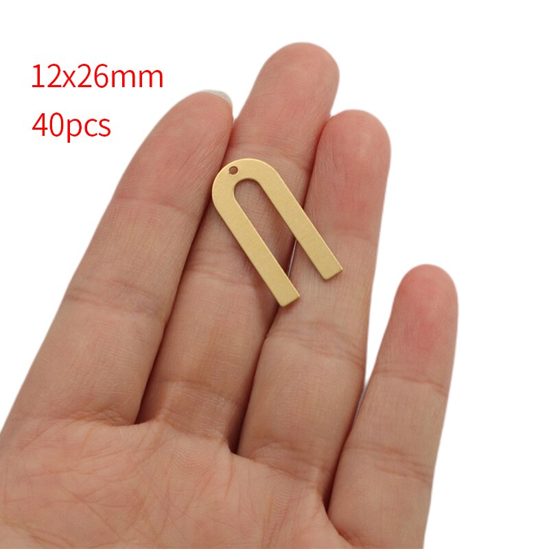 1 paczka surowego mosiądzu U kształt złącze Charms geometria Penadant kolczyk Charms dla DIY ocena biżuteria akcesoria do rękodzieła rzemiosło: style12