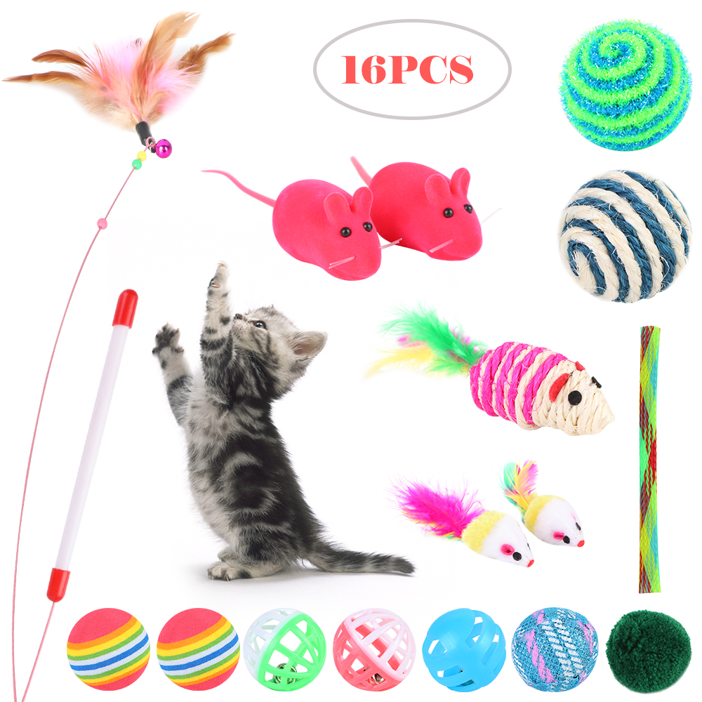 16 Stks/set Interactieve Training Chew Bal Speelgoed Voor Pet Kat Hond Funny Pet Kat Kitten Ontwikkelen Bell Ball Speelgoed #15