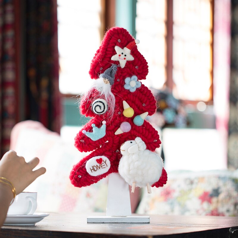 Handmade wool felt Christmas tree Desktop Christmas ornaments decorations DIY materials home furnishings scene party decoration