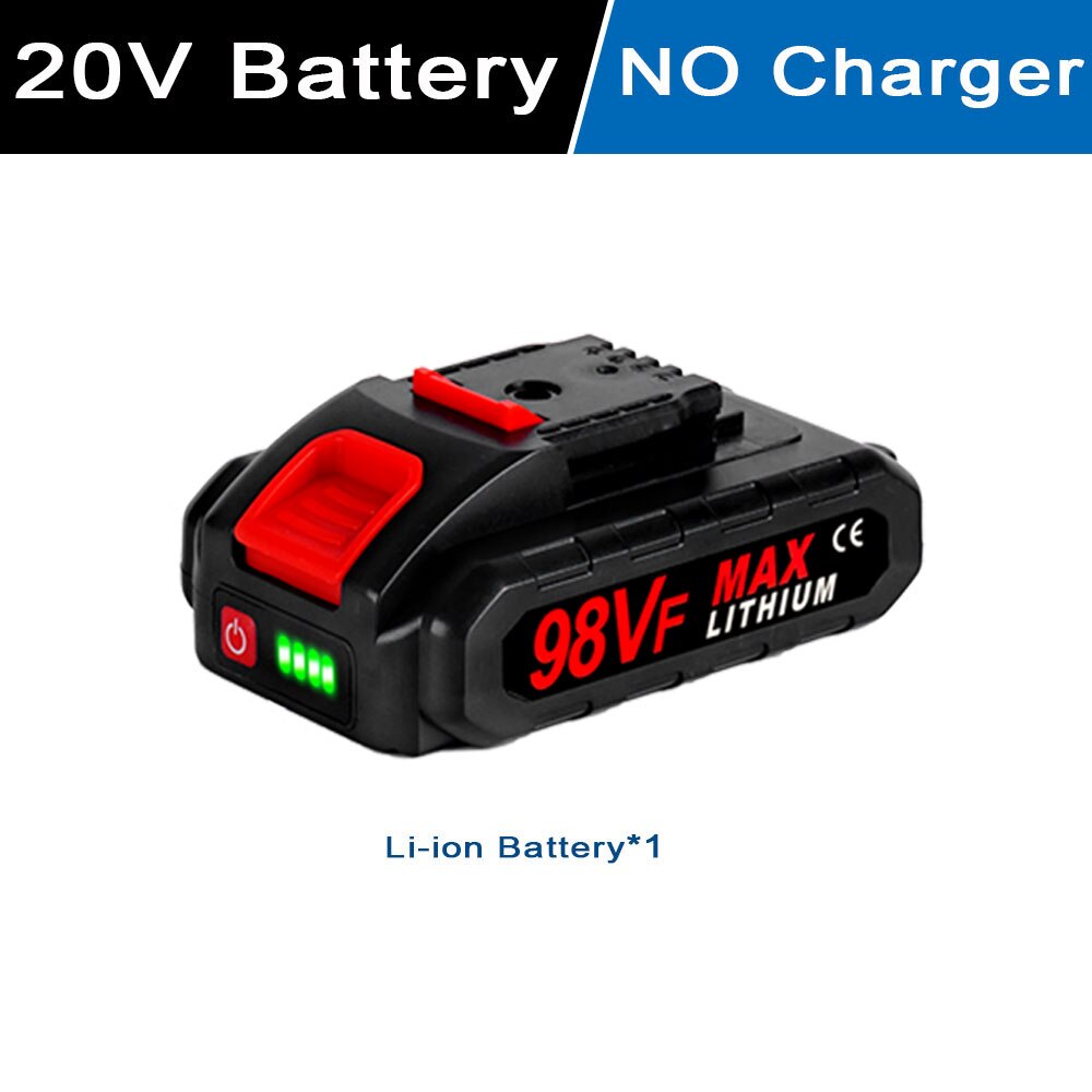 Genopladeligt lithiumbatteri 20v 1500 mah med batteriindikator udskift 36vf 48vf til elektriske save elektriske boremaskiner elværktøj: 1 batteri
