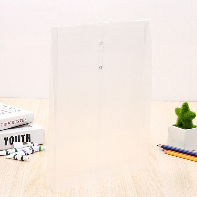 A4 Plastic Transparent Rope Winding Waterproof Document File Bag Business Document Organizer Office Supplies