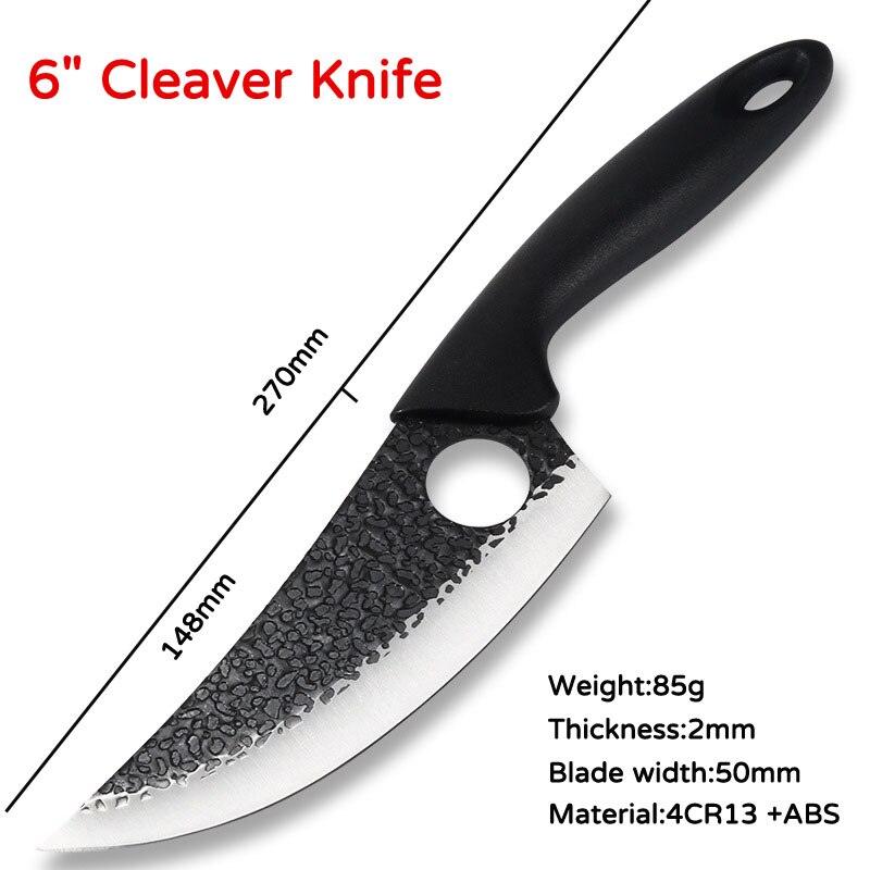 Forged Boning Knife Stainless Steel Meat Chopping Knife Butcher Knife Handmade Knife Chef Slicing Cutter Knife: Style A