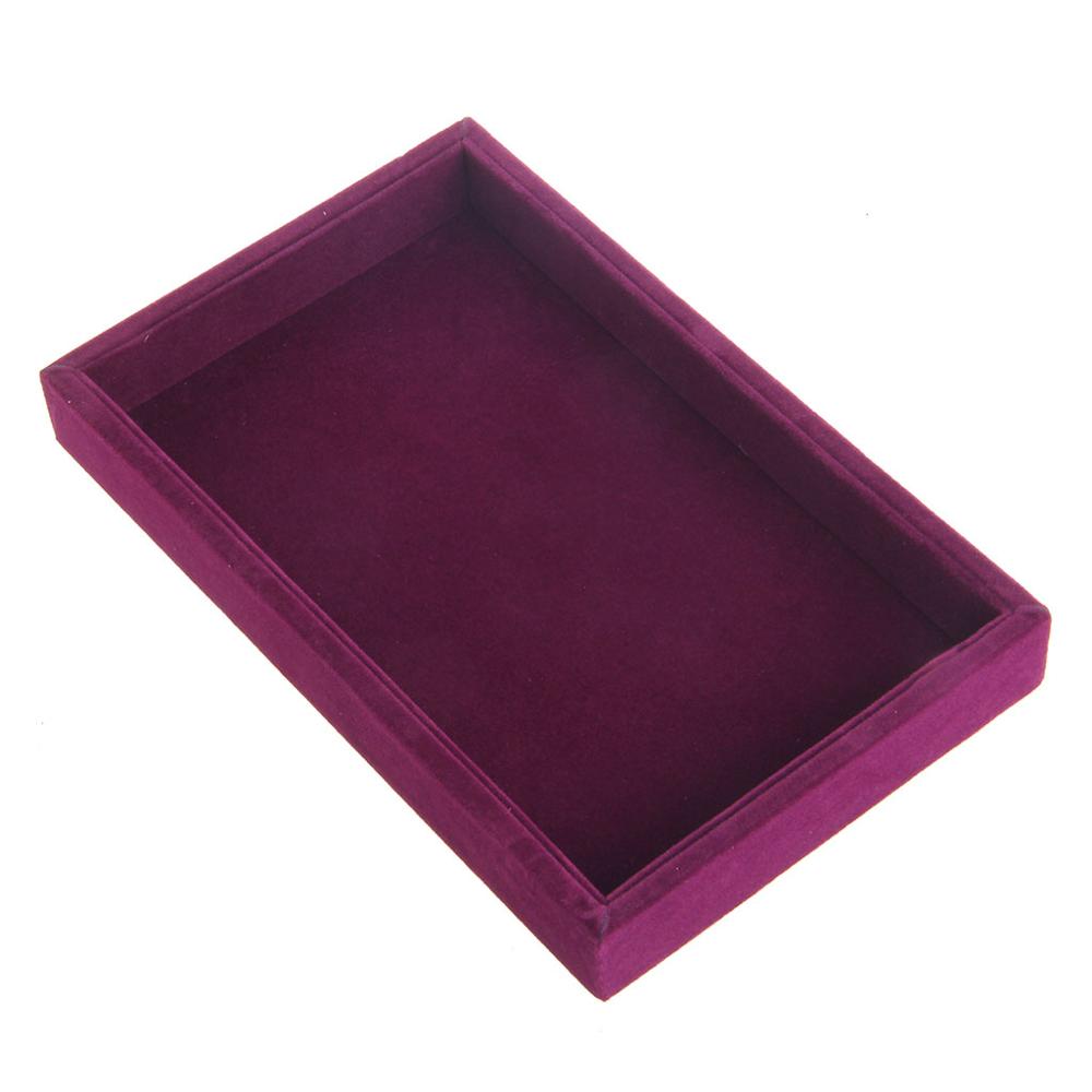 5 farben Stapelbar Schmuck Trays Einsätze Samt Fangen Alle Schmuck Display Tray Fall Halterung Boutique Dekoration Lagerung Veranstalter: LILA