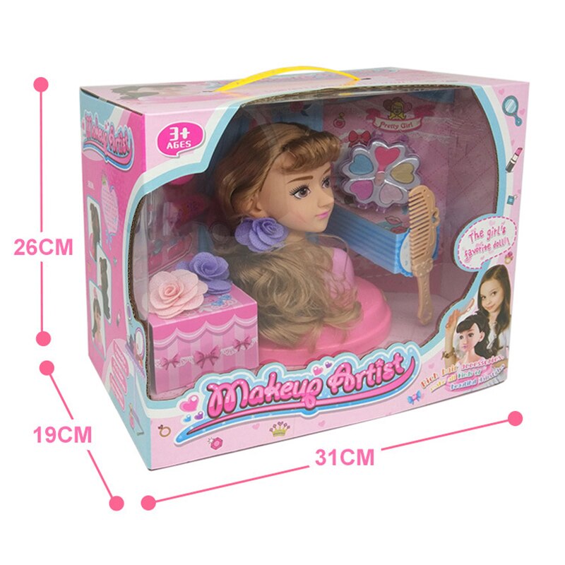 Conjunto de muñecas de juguete para niña, peine de maquillaje de princesa, Kit de seguridad no tóxico, para niña