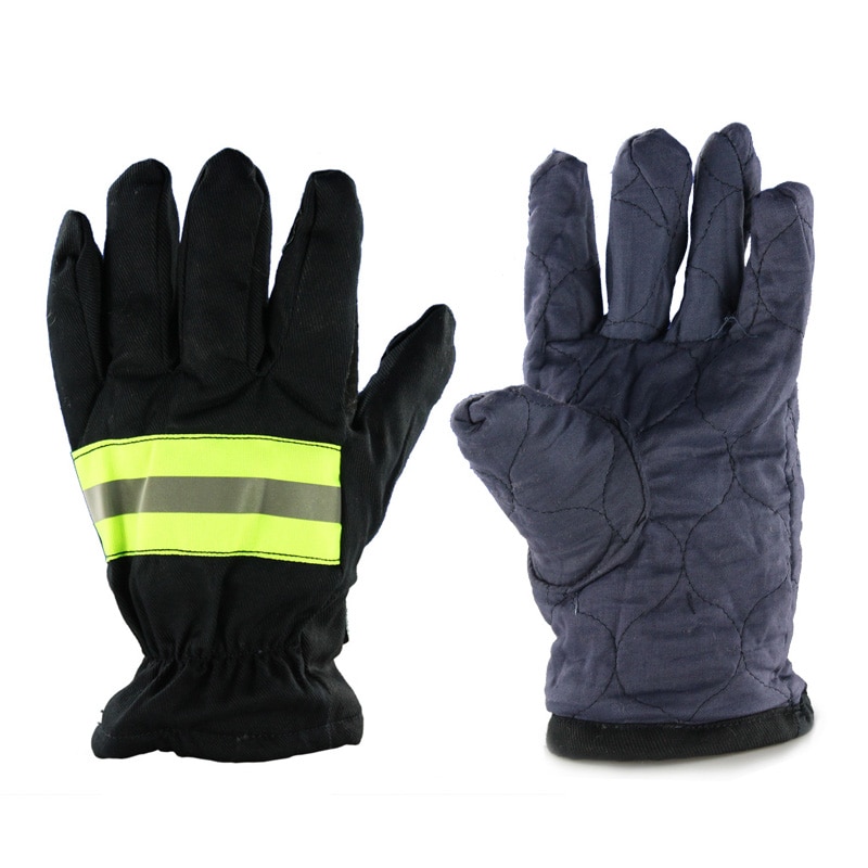 Fireman Gloves Wear-Resistance Non-Slip Thicken Fire Proof Gloves Reflective Strap Fire Resistant Gloves for Firefighter