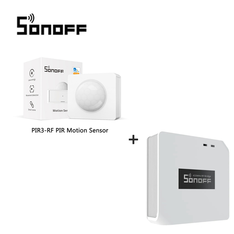 SONOFF PIR3-RF PIR Motion Sensor Smart Scenes Alert /Normal Mode Notification eWelink APP Work With SONOFF 433MHz RF Bridge R2: Sensor With Bridge