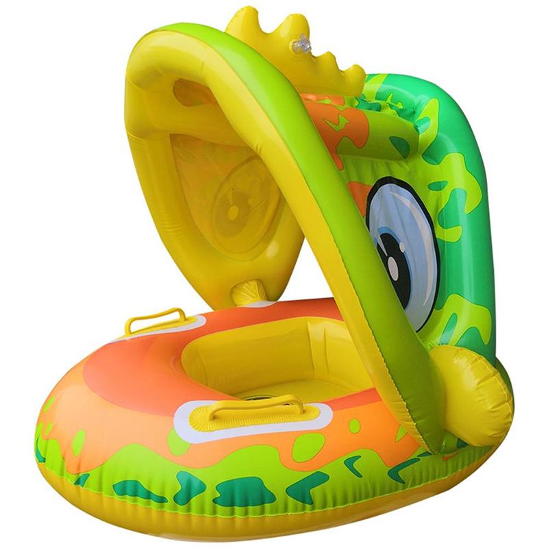 Baby Swimming Inflatable Floating with Sun Canopy Child Swimming Pool Float Ring Bathing water Toy Swimming Trainer 4-60 Months