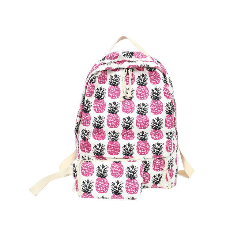 Gebu tornister studentki koreański plecak lzzang wysokie uczniowie z prostym płótnem mały modny plecak: Pineapple Pink