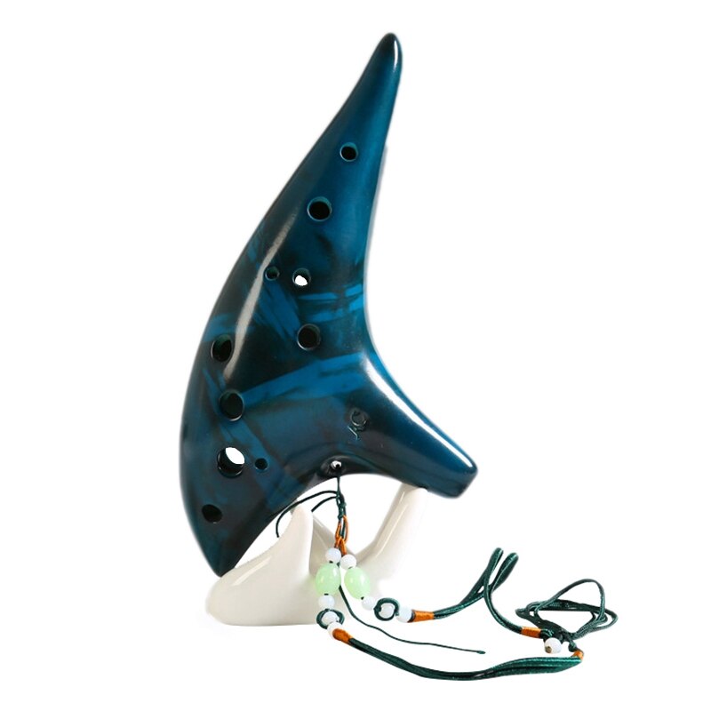 12 Twaalf Gaten Rijst Brandende Ocarina Alto C Tuning Beginner Onderwijs Ocarina: Blue