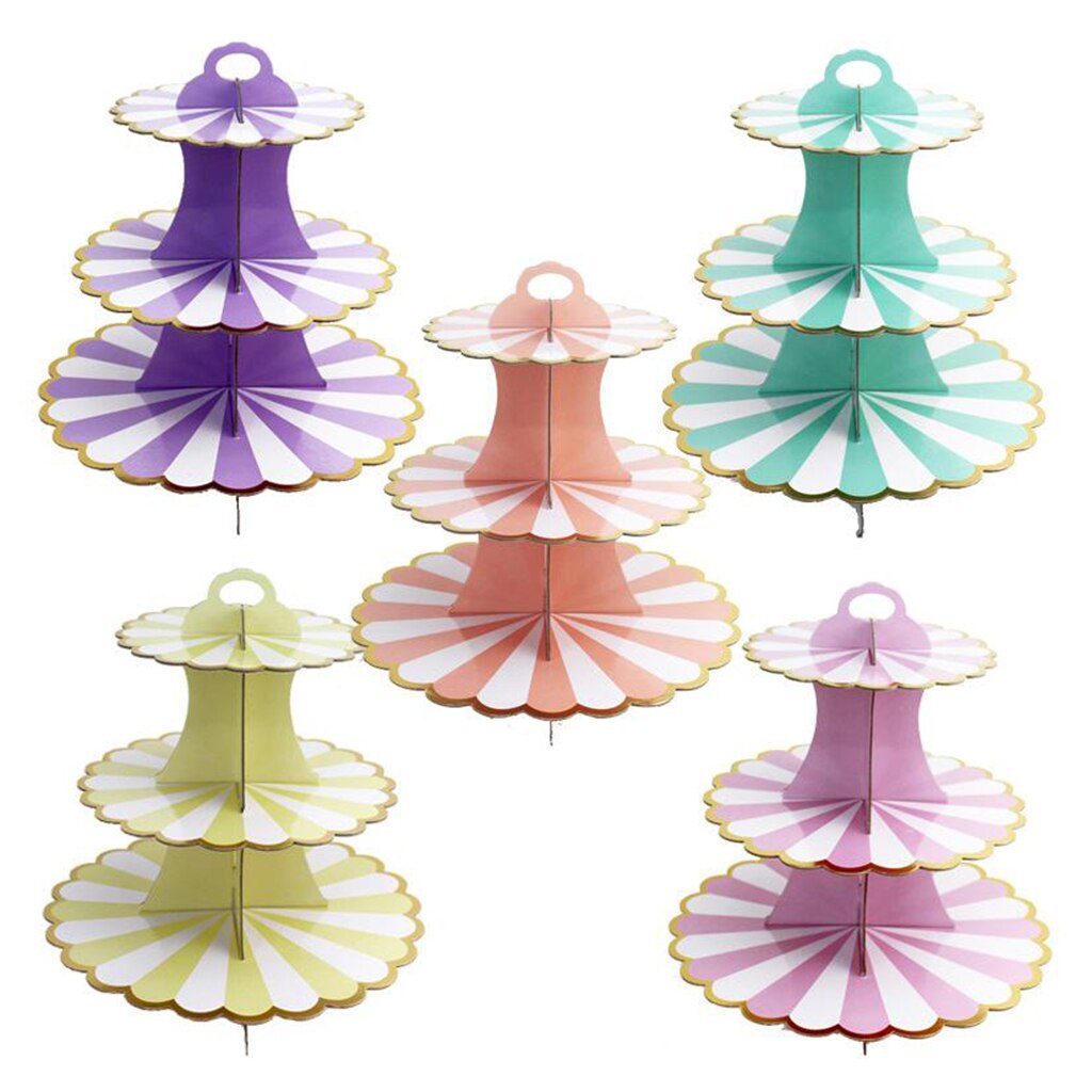 3 Tier Collapsible Cupcake Stand Cake Macaron Display Tower Birthday Party Tool