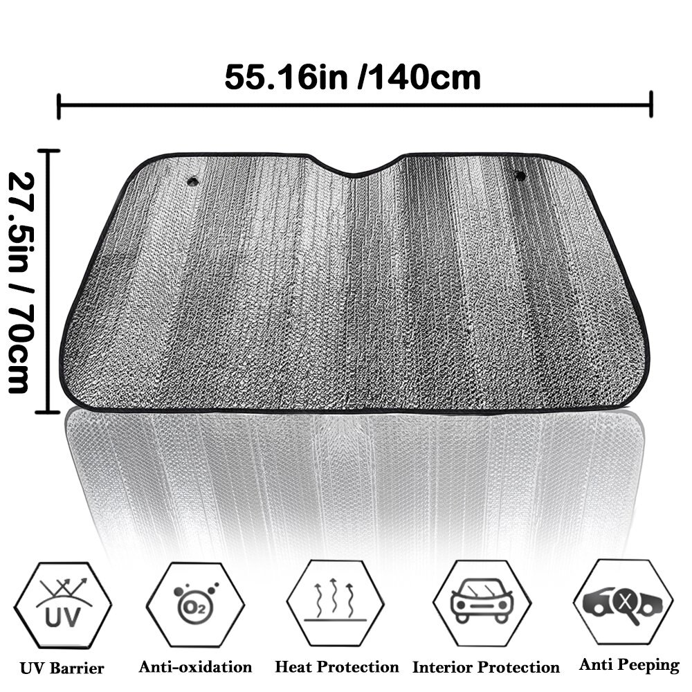 130x60cm Foldable Car Visor Cover Front Rear Block Window Windshield Sunshade Sun Shade Protector UV Block