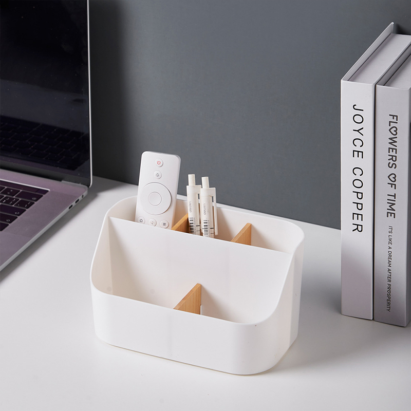 Desktop Storage Box Multi-functional Makeup Brush Remote Control Holder Plastic Storage Dividing Box Office Supplies Organizer