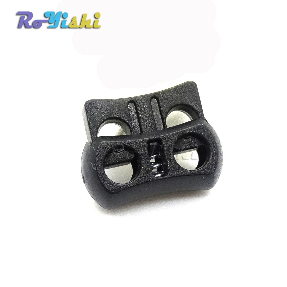 10pcs/pack 2 Holes Cord Lock Toggle Stopper Plastic toggle clip Black 15mm*20mm*7.5mm