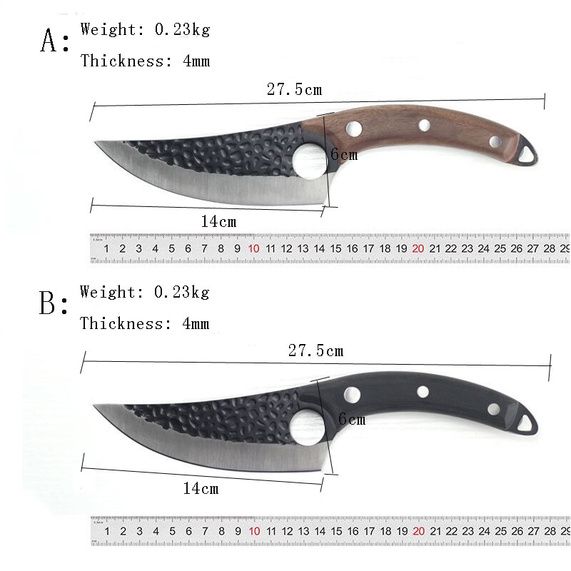 Liang  da 6 tums urbeningskniv handgjord smidd serbisk kockkniv slaktare kökskniv med hel tang skaft läder knivslida