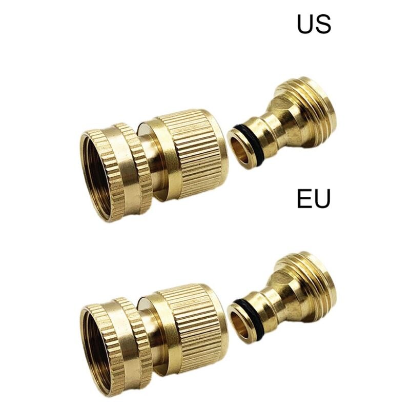 Quick Connect 3/4 inch Hose Connector Brass Easy Fitting Quick Disconnect Hose