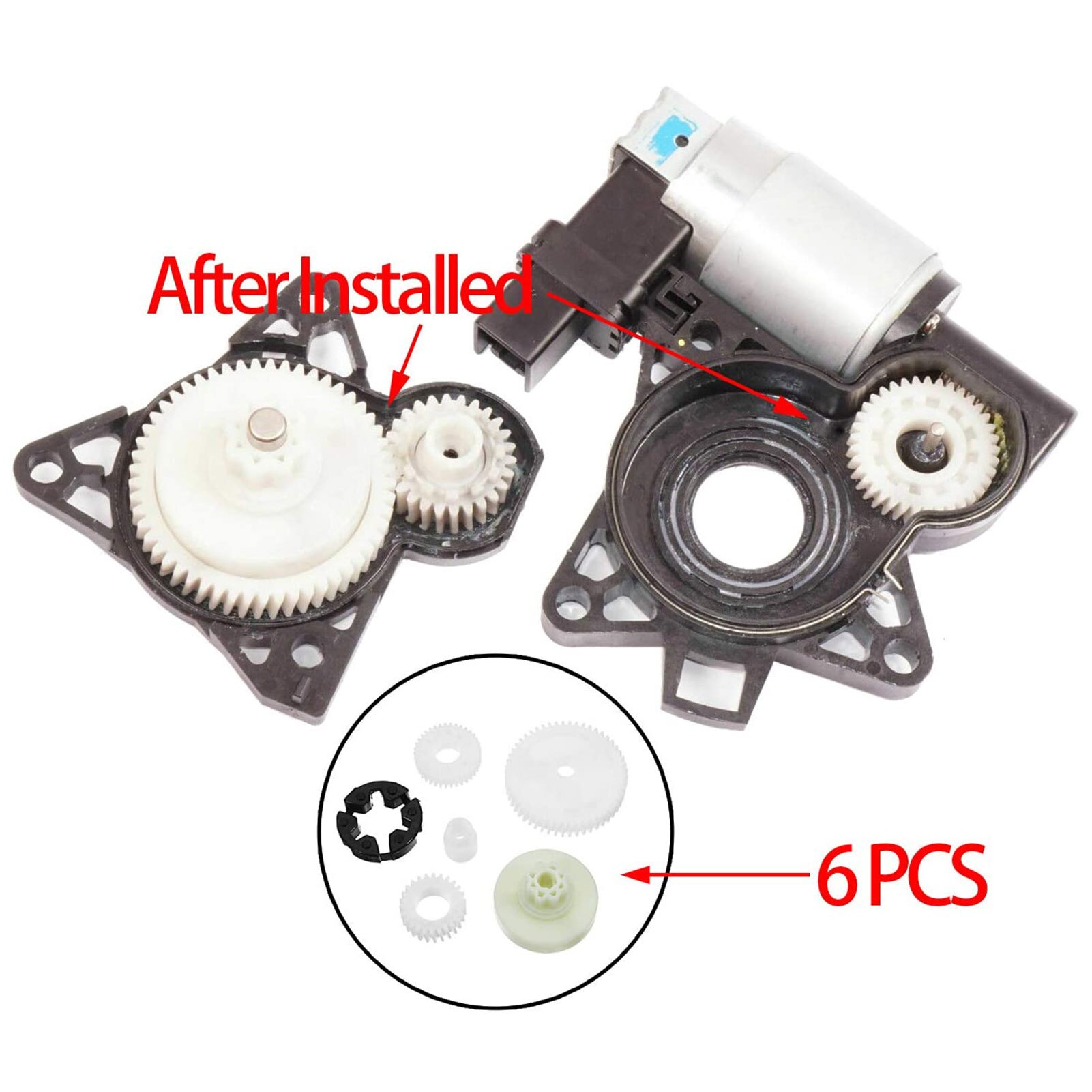 6Pcs Window Regulator Motor Gear Kit Replacement for Mazda 5 6 CX-7 CX-9 RX-8