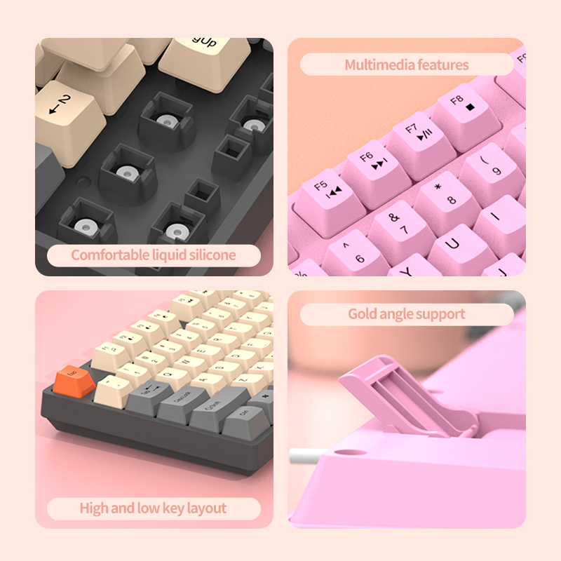 Conflict-vrij bedraad gamingtoetsenbord Ergonomie Spatwater 104 toetsen ABS Slijtvaste keycaps USB-toetsenbord voor desktopcomputer