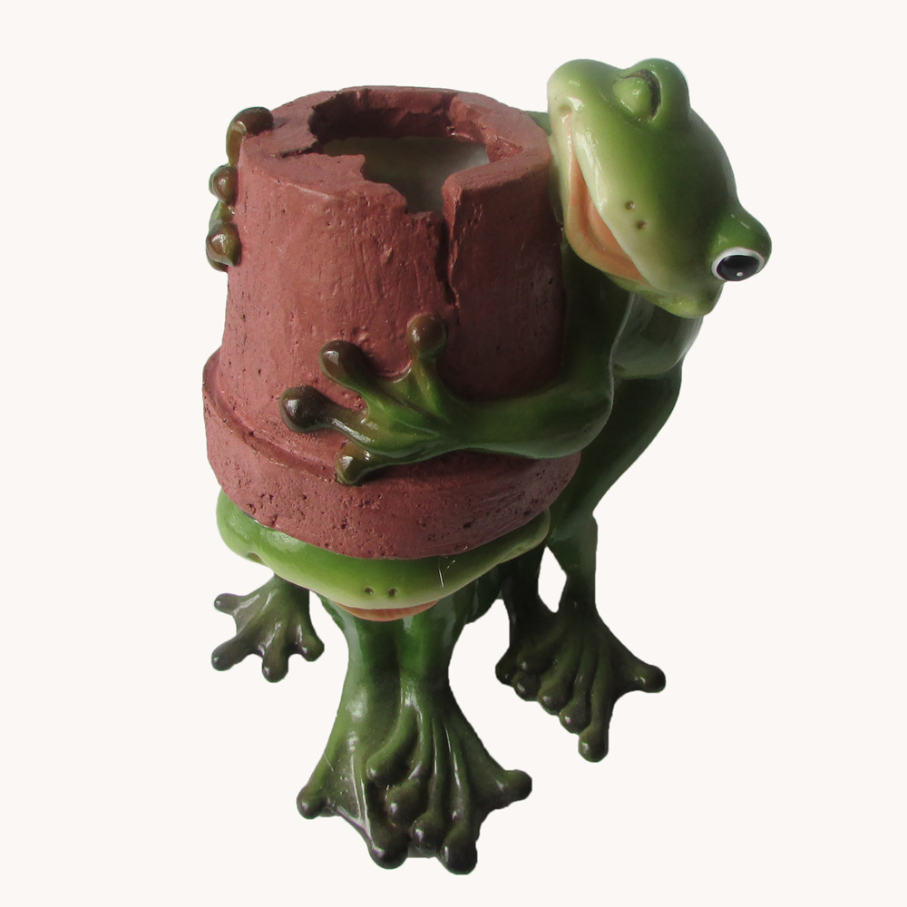 Everyday Collection Home Decor Mini Flower Pot Fairy Garden Animal Frog succulent pot Outdoor Decoration Clay Flowerpot: Z10988A