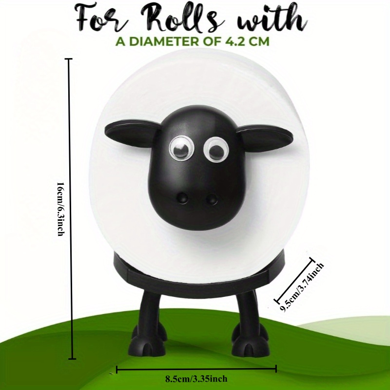 Sheep Toilet Roll Holder - Funny Toilet Paper Holder Free Standing Bathroom Set - 3D Printed Black Sheep Loo Roll Holder
