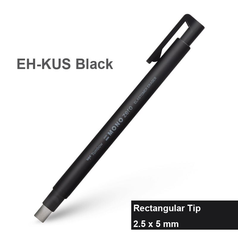 Tombow mono nul viskelæder flad / super fin gummispids pen type høj præcision blyant viskelæder til manga highlight: Sort rektangel