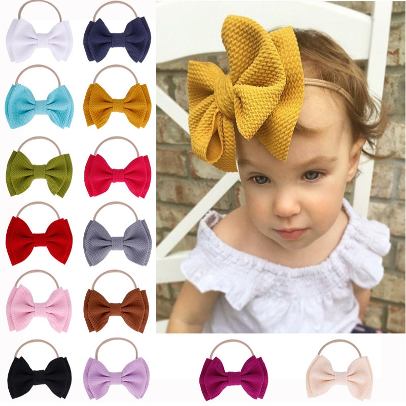 Baby Mädchen Stirnband Großen Bogen Knoten Haarband Turban Kopf Band Neugeborenen Headwrap