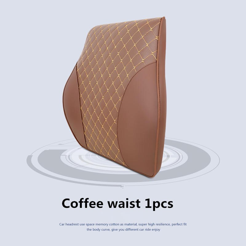 4 farger skinn midje sete støtte minne bomull nakkestøtte til sete lumbal pute sjåfør bil med Brann sesonger pute pute: Kaffe midje 1 stk