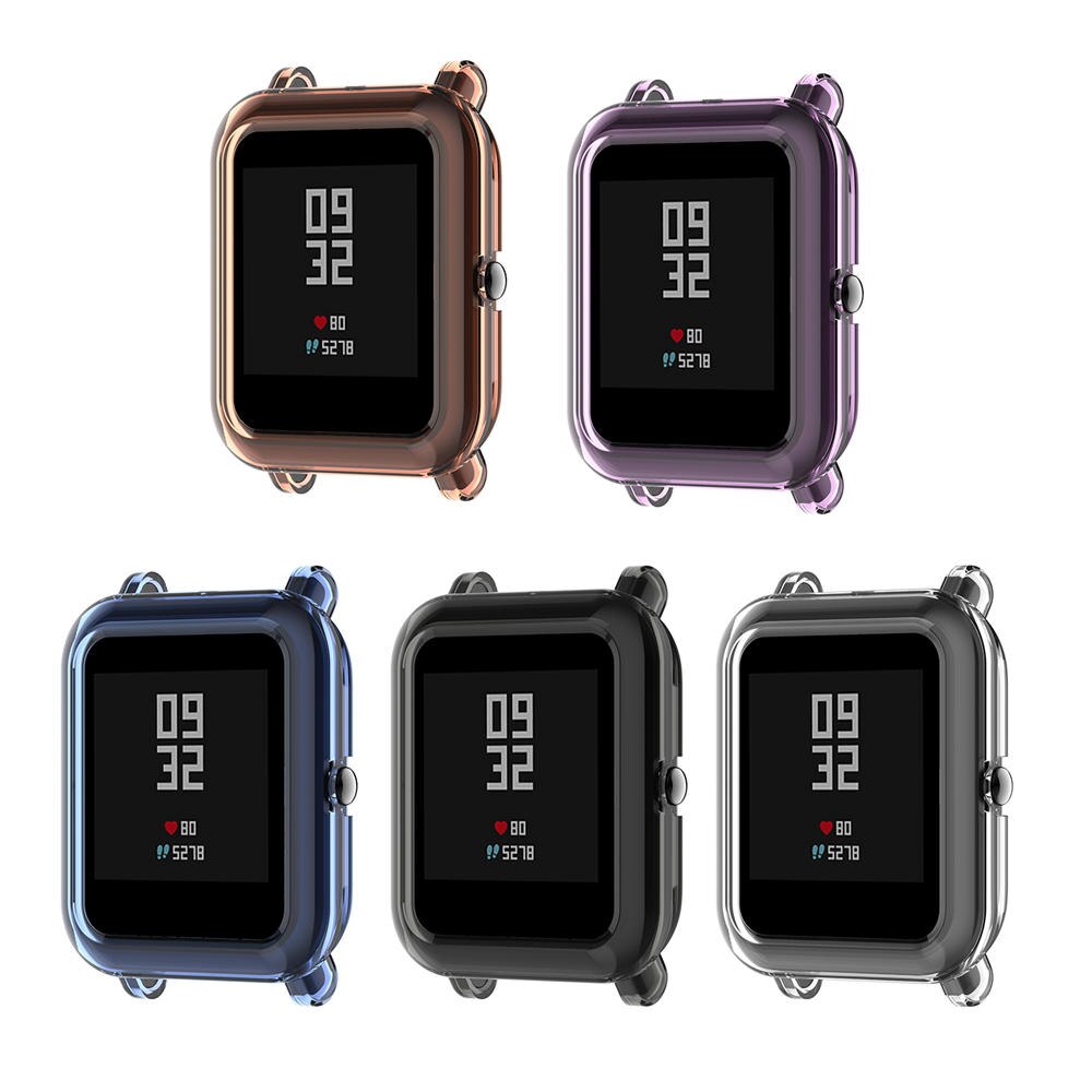 Capa protetora para xiaomi huami amazfit bip/bip lite, substituição de capa de proteção para smartwatch tpu, acessórios de pulseira
