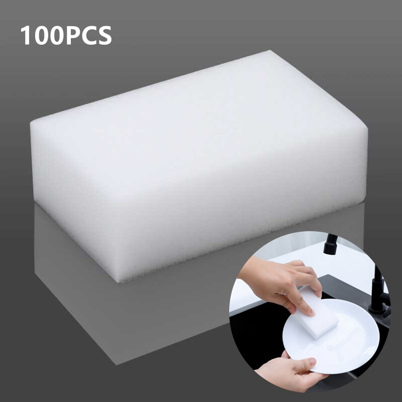 100/40/20/10 Pièces Blanc Mélamine Éponge Magique Gomme Éponge pour Cuisine Bureau Salle De Bain Propre Accessoire Plat Nettoyage Nano