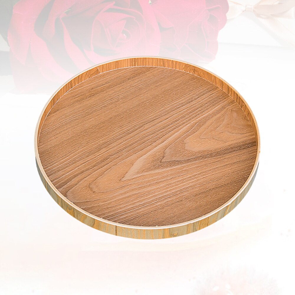 Plateau rond de Style japonais, assiette de service alimentaire, collation en bois, assiette desert, théière pour la maison (21CM)