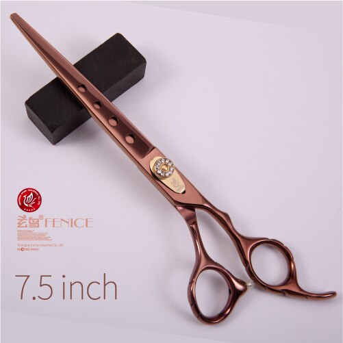 Fenice Professionele High-End 7.0 7.5 8.0 Inch Pet Hond Kat Grooming Knippen Schaar Rechte Hond Schaar Grooming Schaar: 7.5 inch