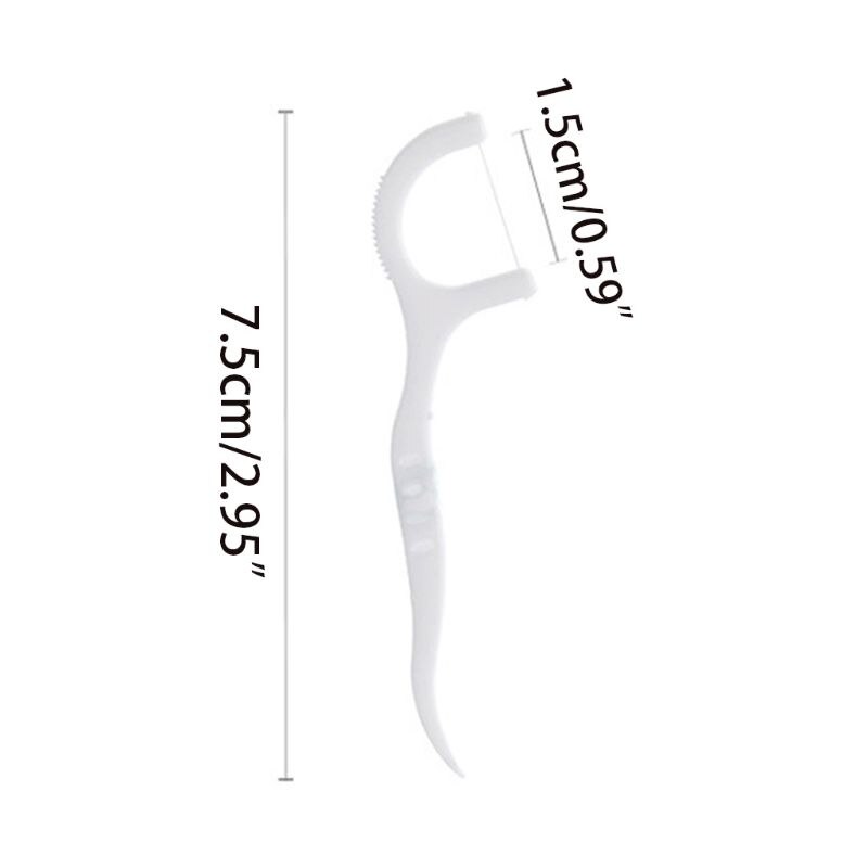 Palillo de hilo Dental superfino desechable, limpiador de dientes en forma de arco, herramienta de higiene bucal con estuche portátil, 50 unids/caja