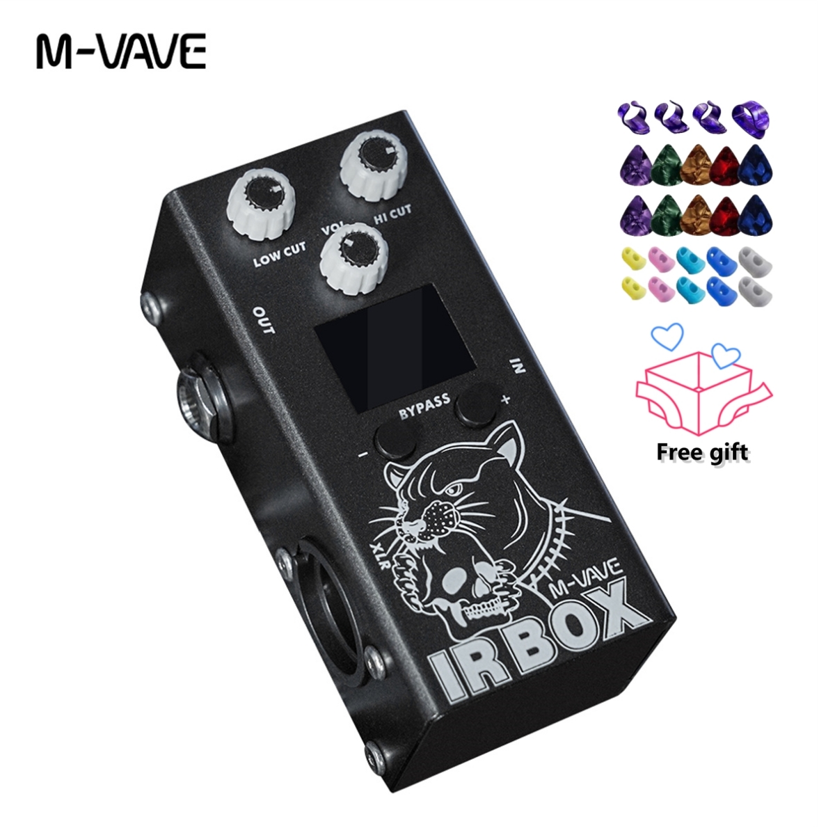 M VAVE Pedal de guitarra Efectr IR BOX (simulador de gabinete + cargador IR) Alta restaurada Varias cajas de altavoces clásicas Aplicación de soporte de sonido: Negro