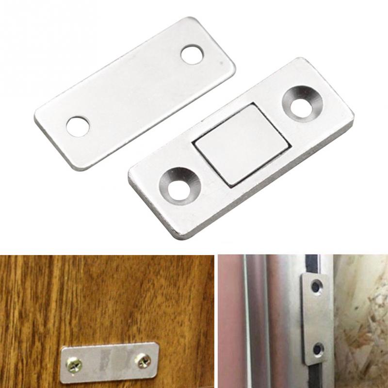 2 stk stærk ultra tynd magnetisk dørlås dørlukker lås dørlåsmagnet til skabskab med skruer  #28