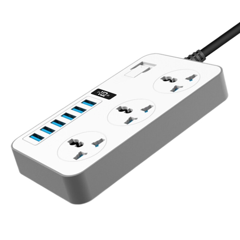 Power Strip with USB with 3 Outlets 6 USB Charger, Multifunction Desktop Charging Station for Home Office Dorm