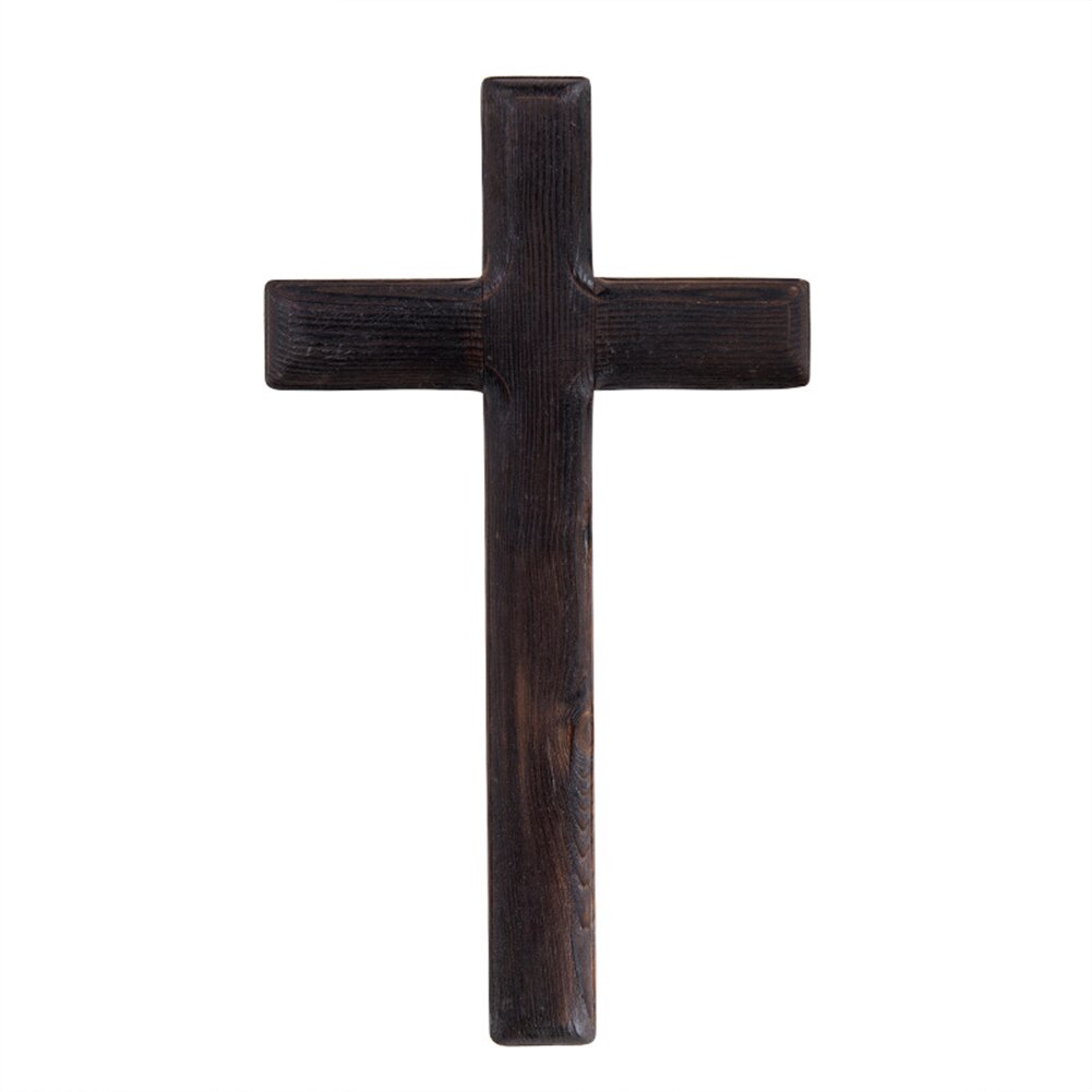 Croix en bois pour chambre à coucher, décoration de la maison, montage mural, Crucifix catholique, suspendu, artisanat solide, de jésus Christ: Black Types B