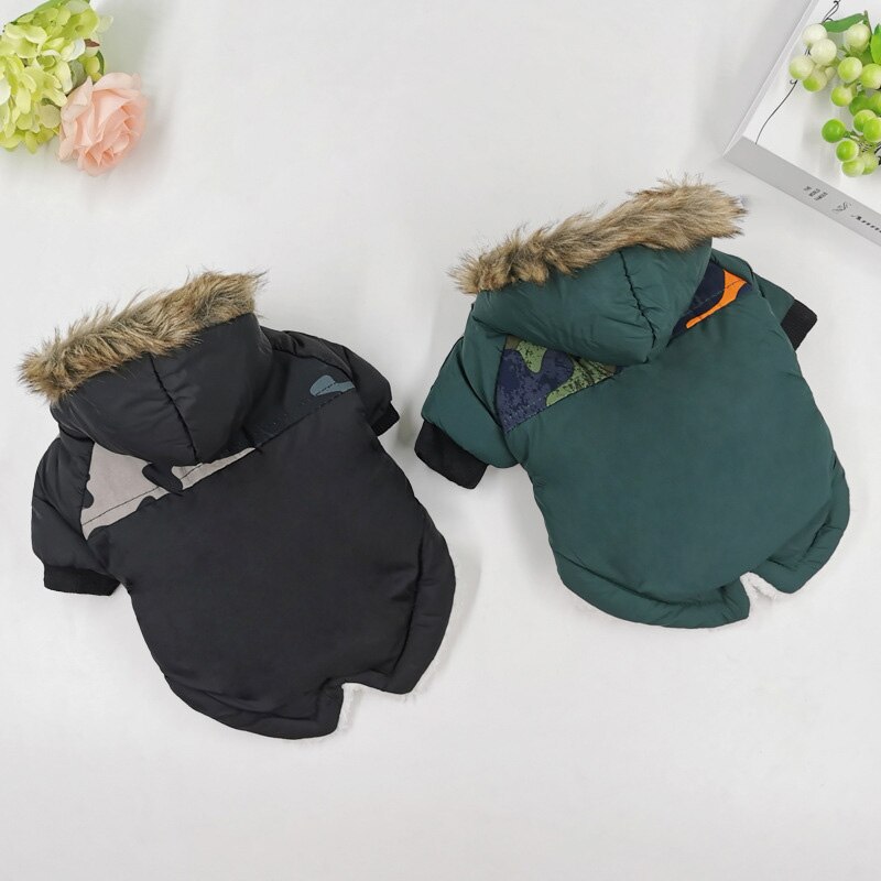 Winter Dog Clothing Coat Puppy Padded Jacket Cotton-padded Jacket Warm Two-leg Cotton Jacket Puppy Clothes For Small Medium Dog