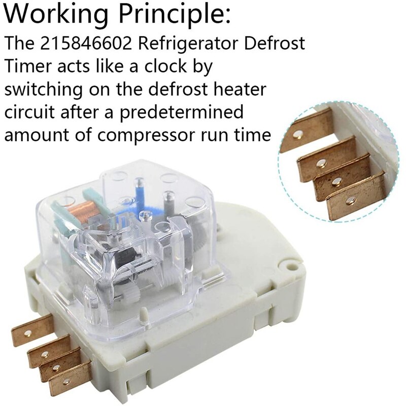 Defrost Timer 8HR 30MIN for Frigidaire Refrigerator 215846602, AP2111929, PS423801