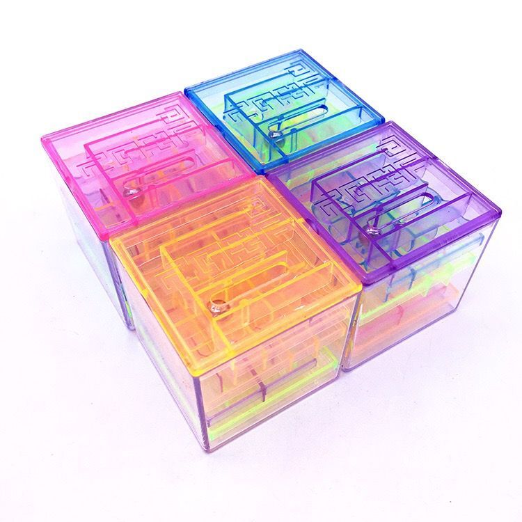 3D Mini Colorful Cube Maze Magic Cube Puzzle Game Learning Toys Labyrinth Rolling Ball Toys For Children Adult